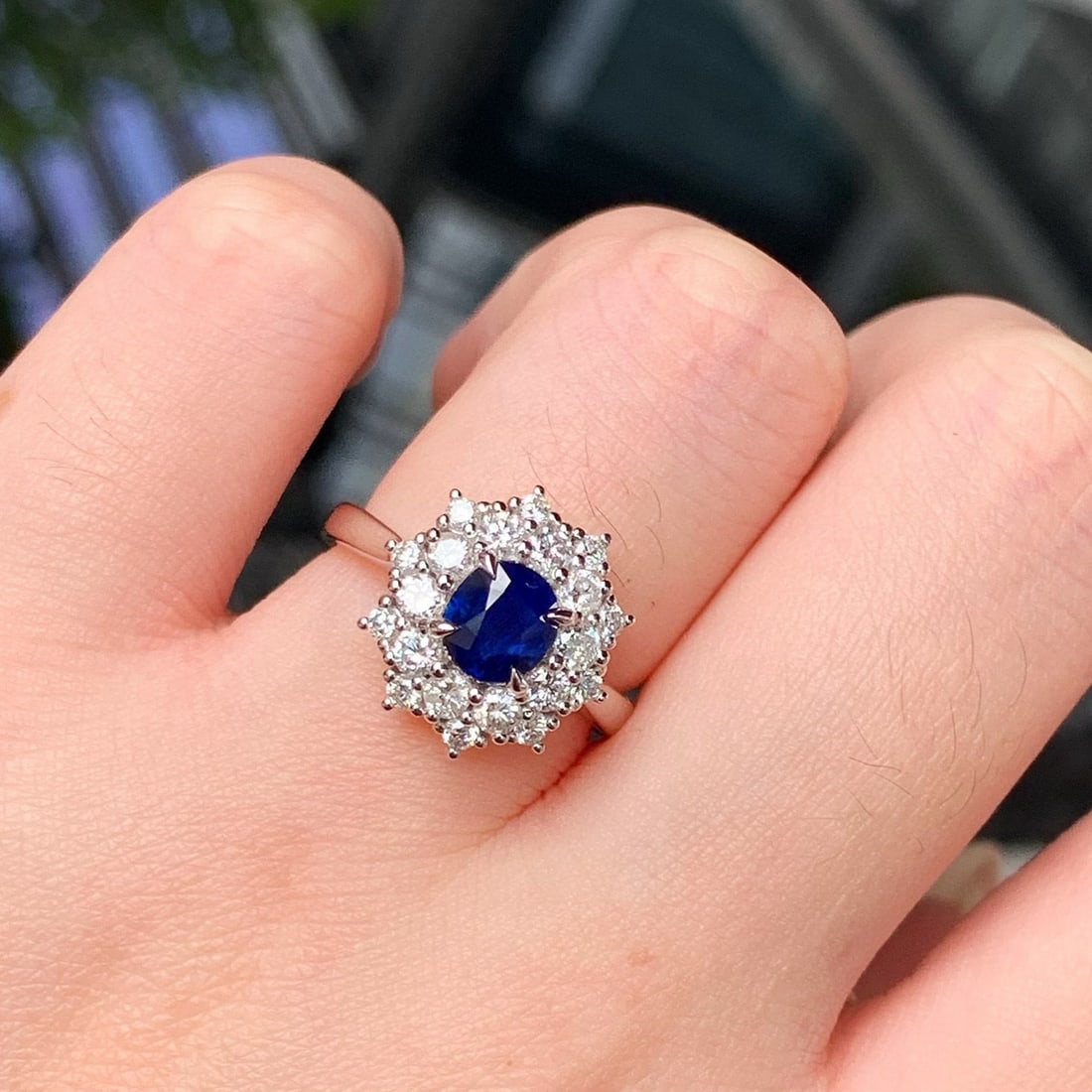 14k Gold 1.98 Ctw Natural Sapphire & Diamond Ring - 3