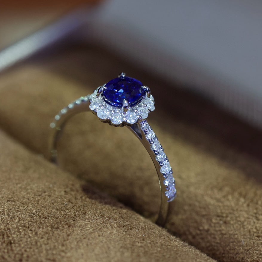 14k Gold 1.14 Ctw Natural Sapphire & Diamond Ring - 2