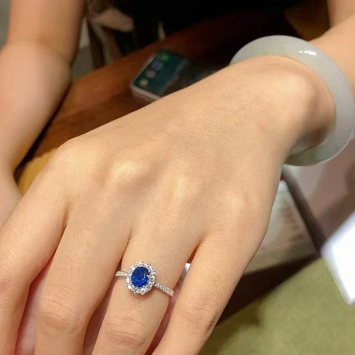 14k Gold 1.14 Ctw Natural Sapphire & Diamond Ring - 3