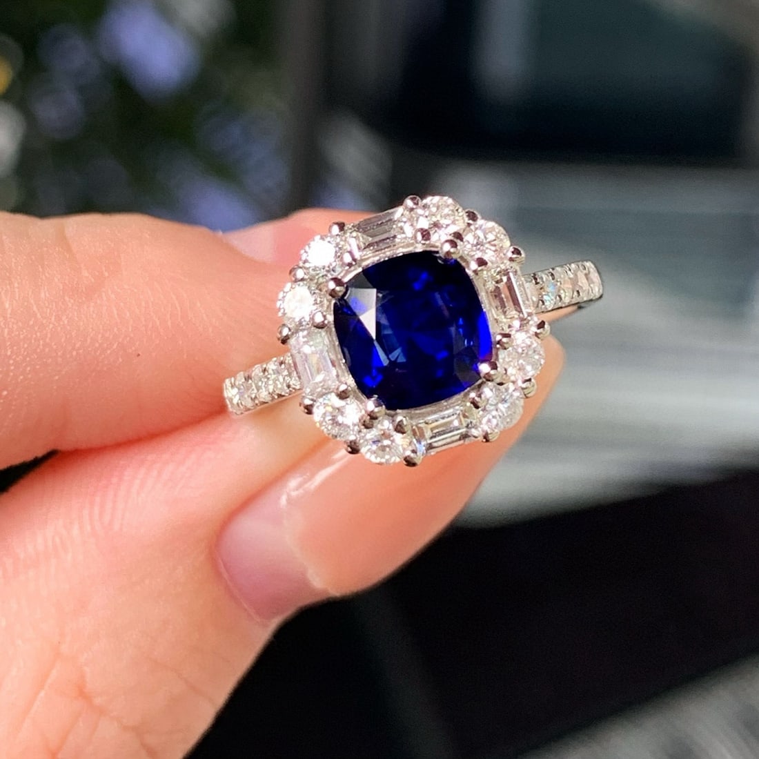 14k Gold 2.27 Ctw Natural Sapphire & Diamond Ring - 5