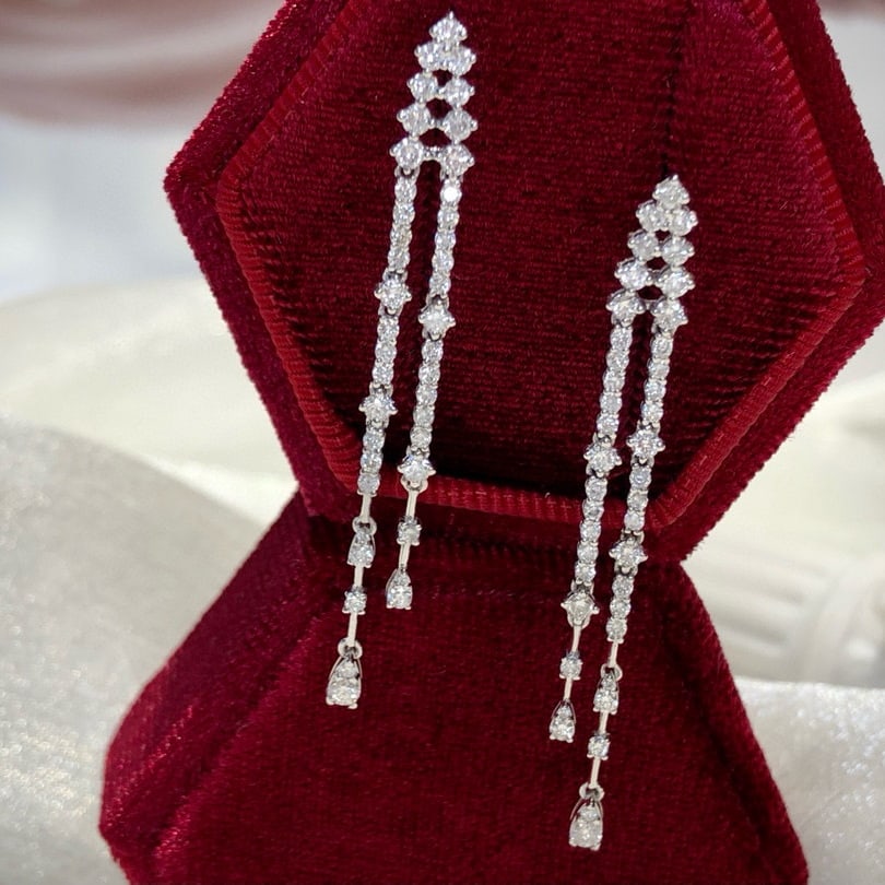 14k Gold 1.34 Ct Natural H Diamond Earrings (1 of 8)