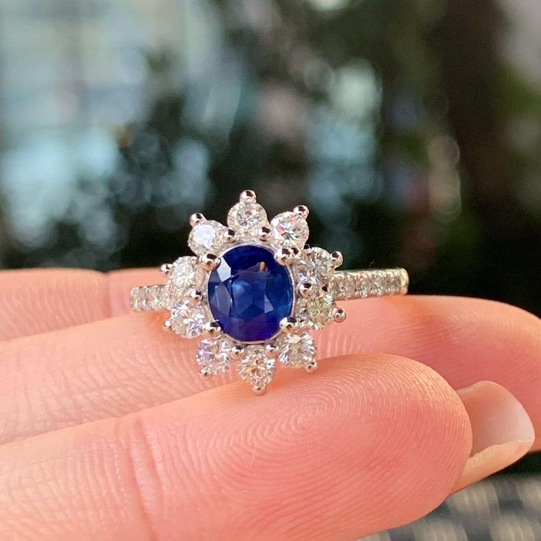 14k Gold 1.91 Ctw Natural Sapphire & Diamond Ring - 2