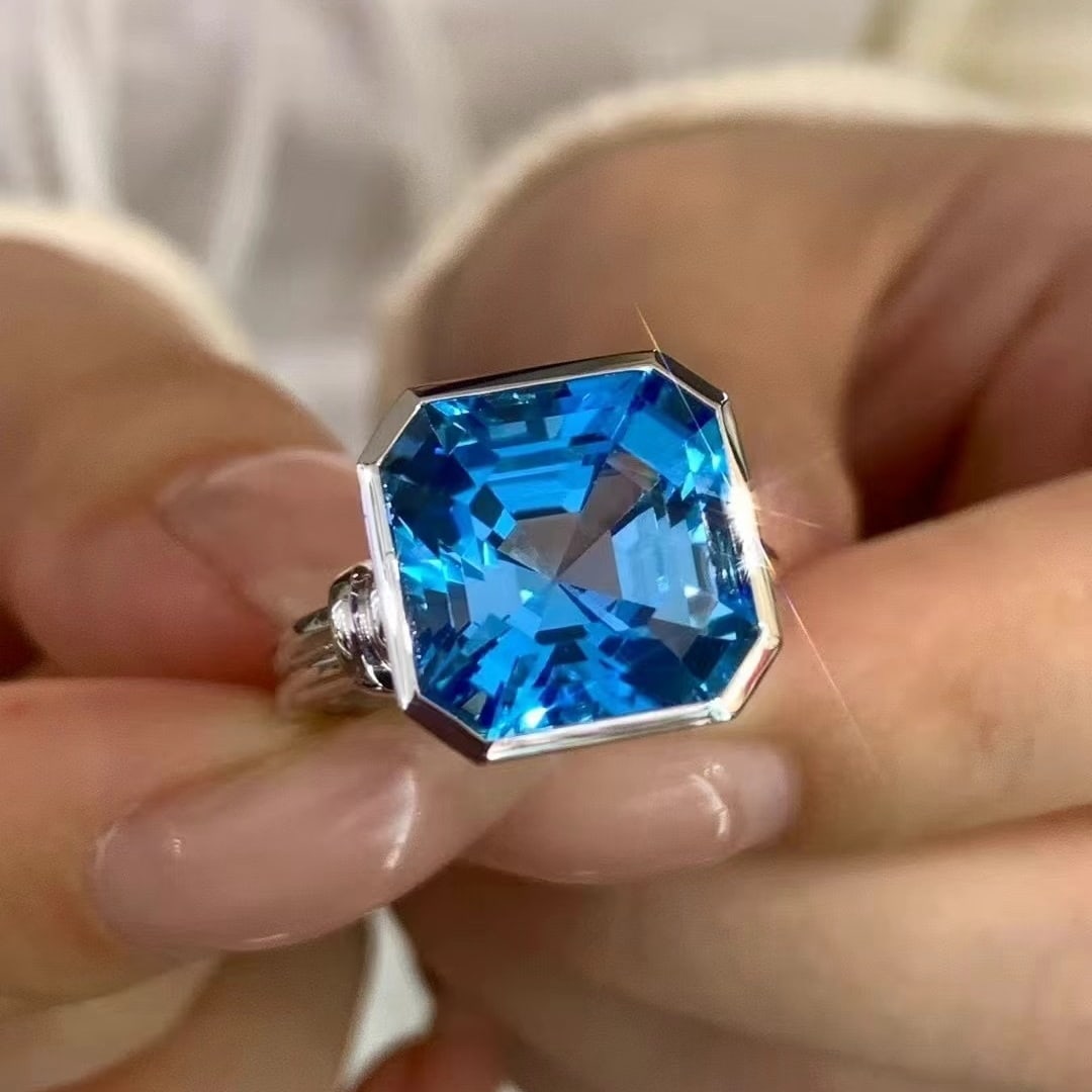 14k Gold 11.2 Ct Natural Topaz Ring - 2