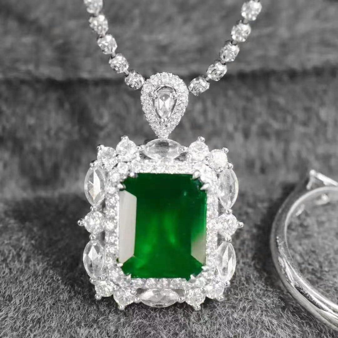 14k Gold 2.64 Ctw Vivid Green Natural Emerald & Diamond Ring/pendant( Without Chain ) - 5