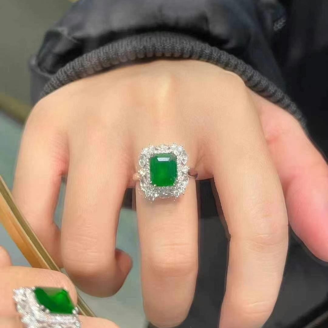 14k Gold 2.64 Ctw Vivid Green Natural Emerald & Diamond Ring/pendant( Without Chain ) - 7