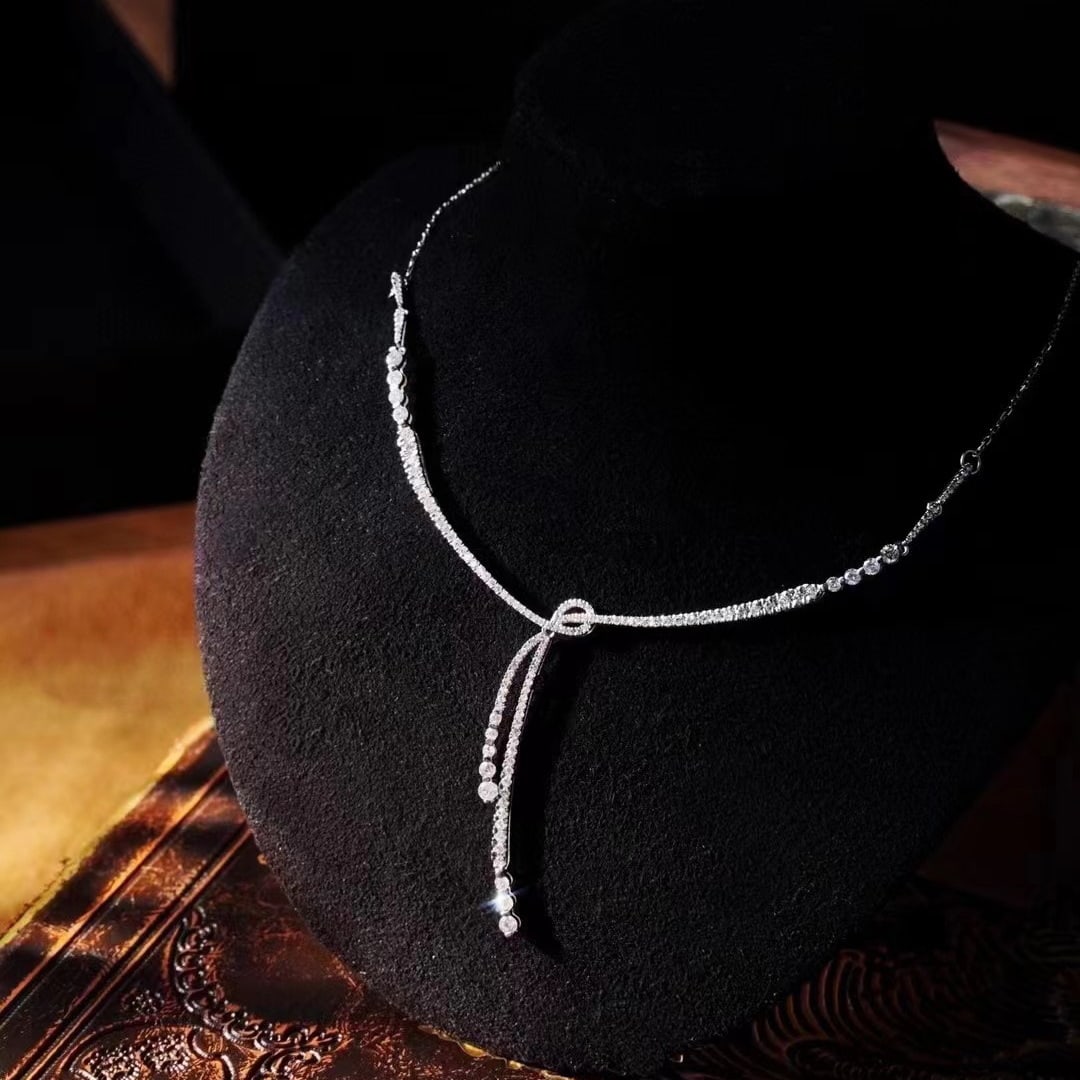 14k Gold 1.1 Ct Natural H Diamond Necklace - 3