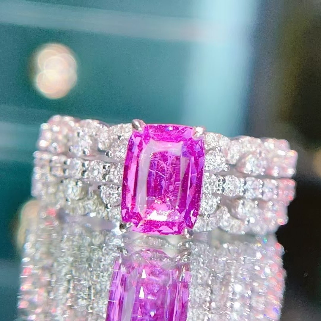 14k Gold 1.78 Ct Natural Sapphire & Diamond Ring - 2