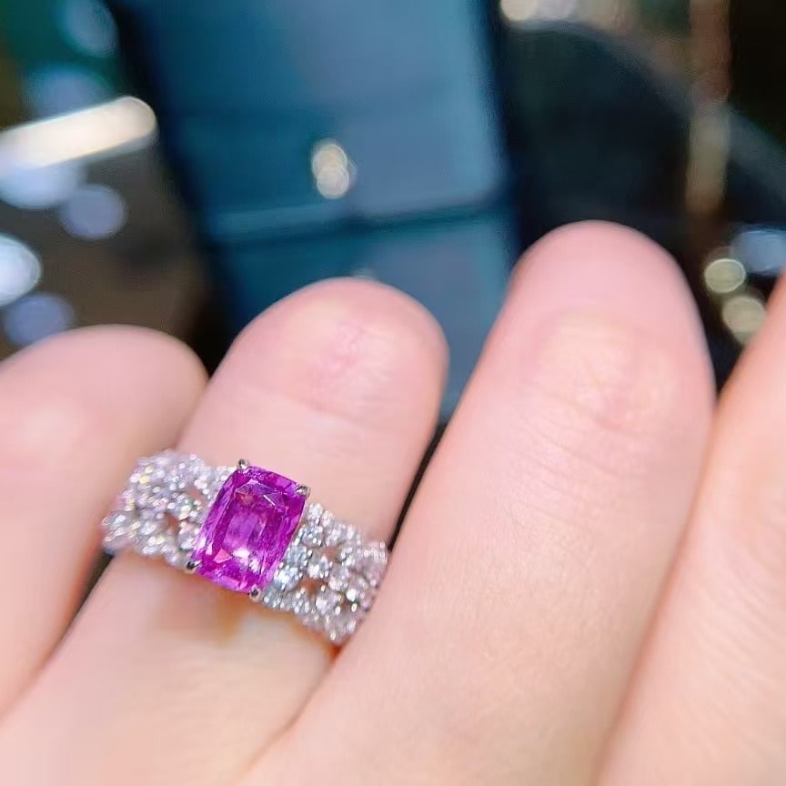 14k Gold 1.78 Ct Natural Sapphire & Diamond Ring - 8