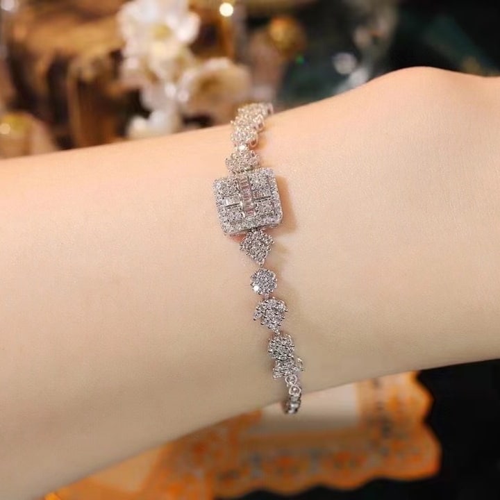 14k Gold 1.4 Ct Natural H Diamond Bracelet - 5