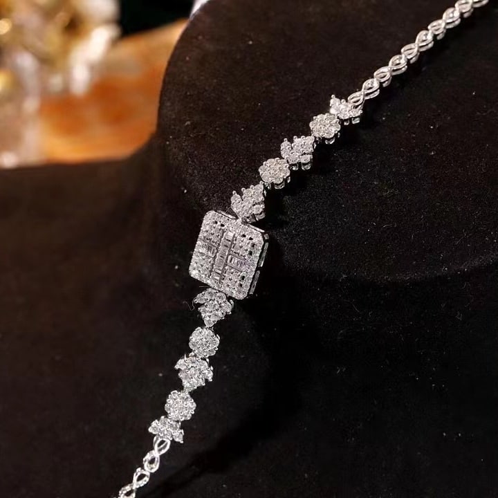 14k Gold 1.4 Ct Natural H Diamond Bracelet - 6