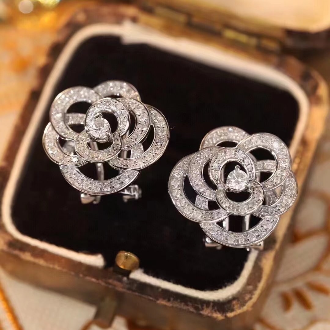 14k Gold 0.9 Ct Natural H Diamond Earrings - 3