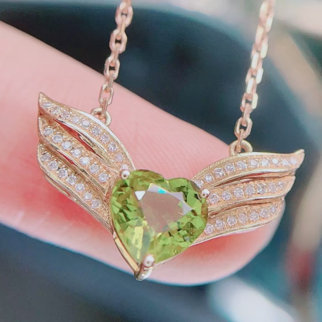 14k Gold 1.95 Ct Natural Tourmaline & Diamond Necklace - 3