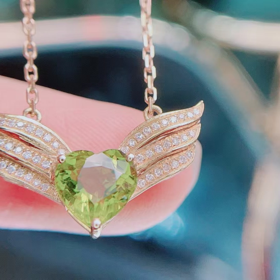 14k Gold 1.95 Ct Natural Tourmaline & Diamond Necklace - 4