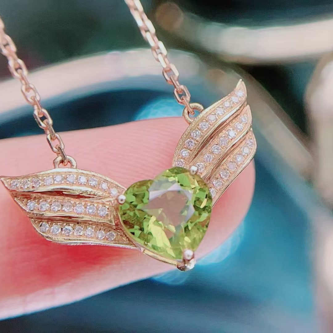 14k Gold 1.95 Ct Natural Tourmaline & Diamond Necklace - 5