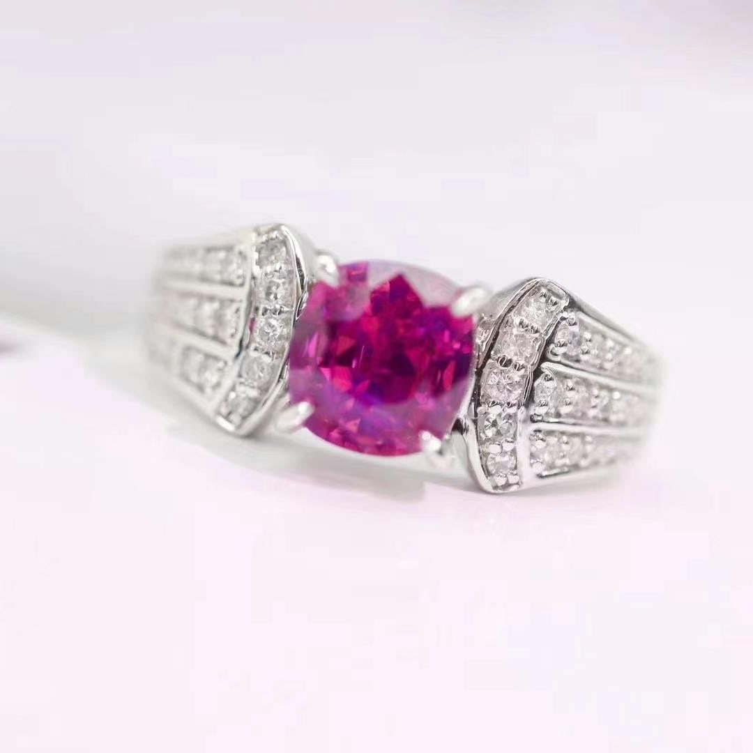 14k Gold 1.74 Ctw Natural Sapphire & Diamond Ring - 2