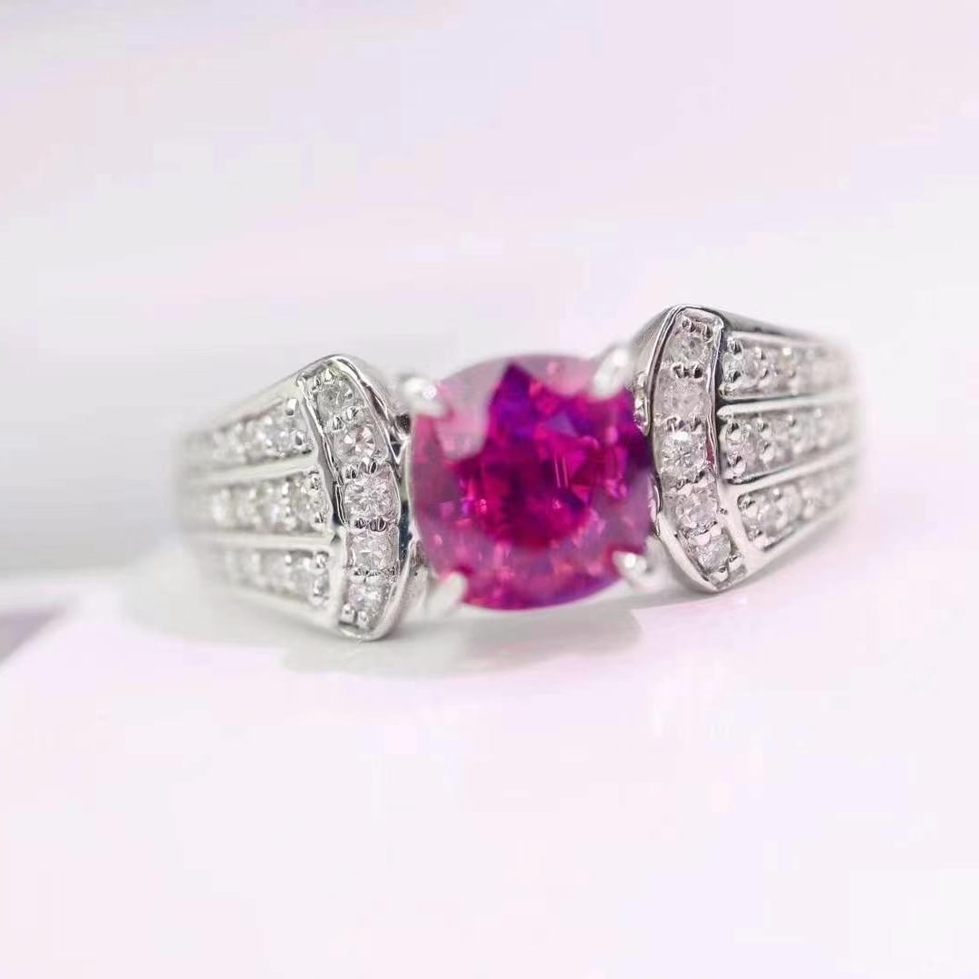 14k Gold 1.74 Ctw Natural Sapphire & Diamond Ring - 3