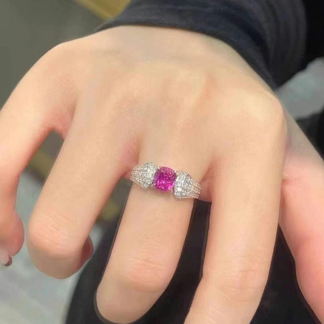 14k Gold 1.74 Ctw Natural Sapphire & Diamond Ring - 5