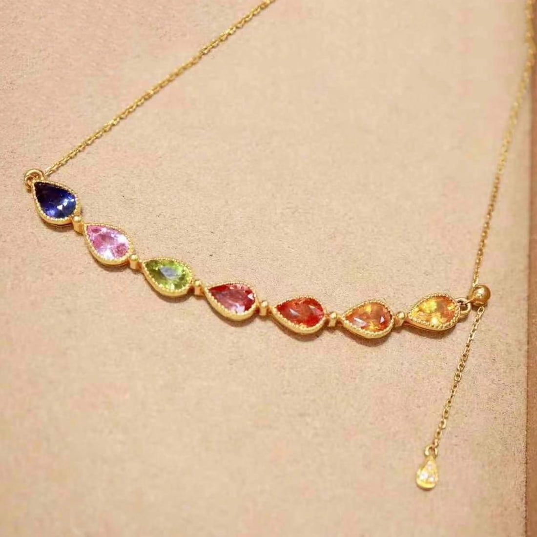 14k Gold 4.81 Ctw Natural Sapphire & Diamond Necklace (1 of 9)