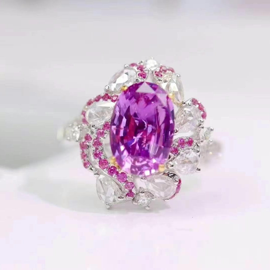 14k Gold 2.45 Ctw Natural Sapphire & Diamond Ring - 2