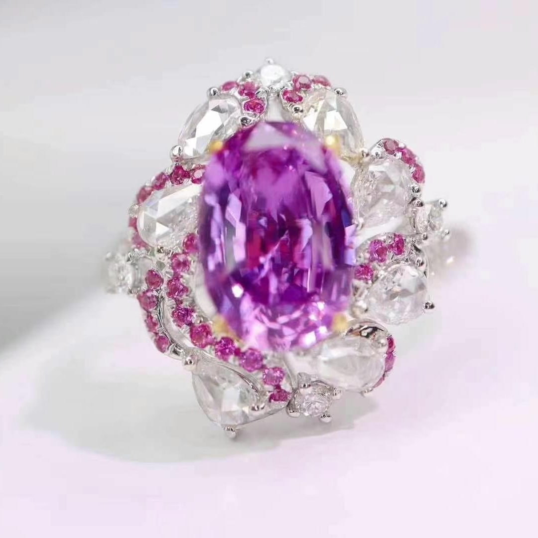 14k Gold 2.45 Ctw Natural Sapphire & Diamond Ring - 4