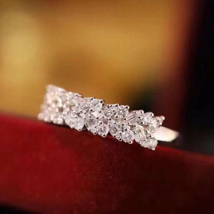 14k Gold 0.6 Ct Natural H Diamond Ring - 3