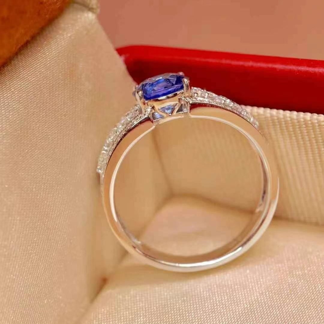 14k Gold 1.42 Ctw Natural Sapphire & Diamond Ring - 2