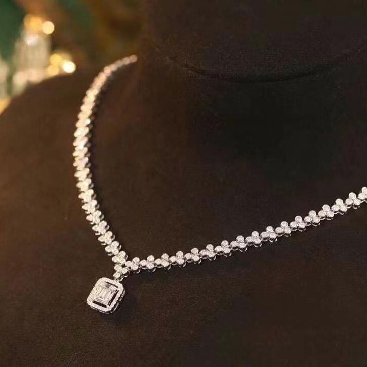 14k Gold 2.5 Ct Natural H Diamond Necklace - 4