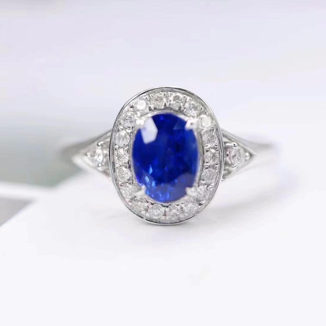 14k Gold 1.09 Ctw Natural Sapphire & Diamond Ring (1 of 6)