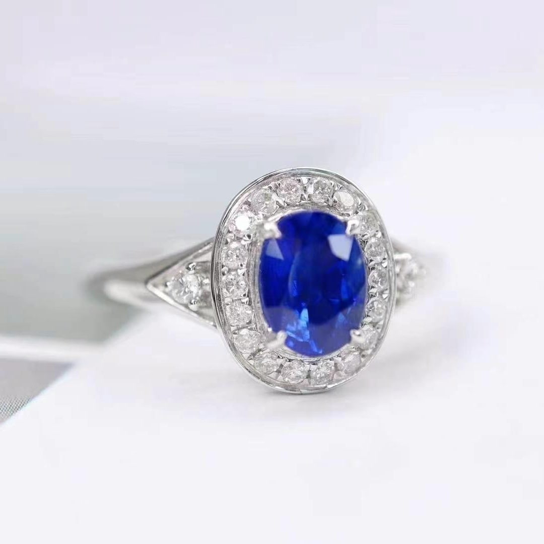14k Gold 1.09 Ctw Natural Sapphire & Diamond Ring - 2