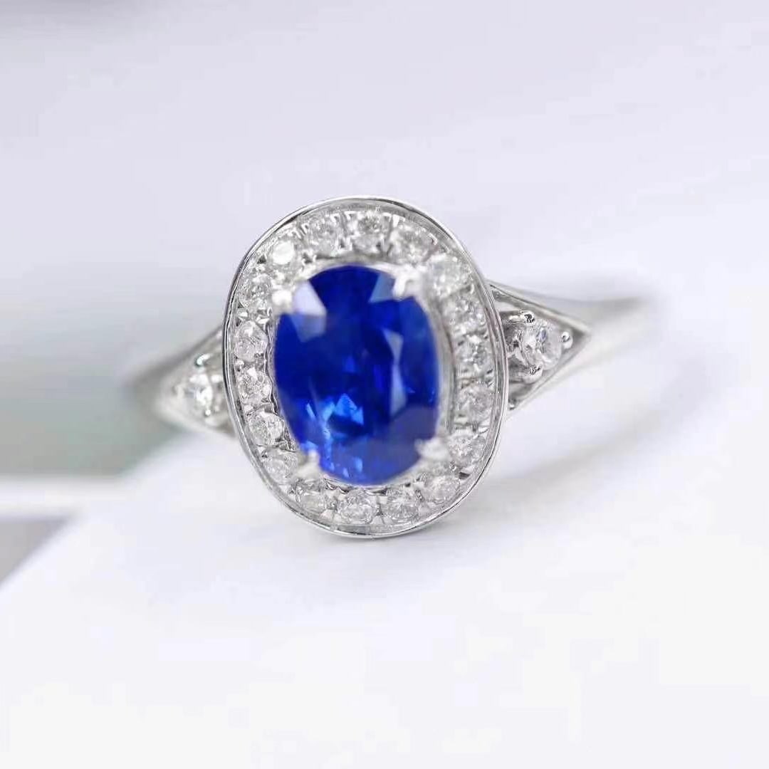 14k Gold 1.09 Ctw Natural Sapphire & Diamond Ring - 3