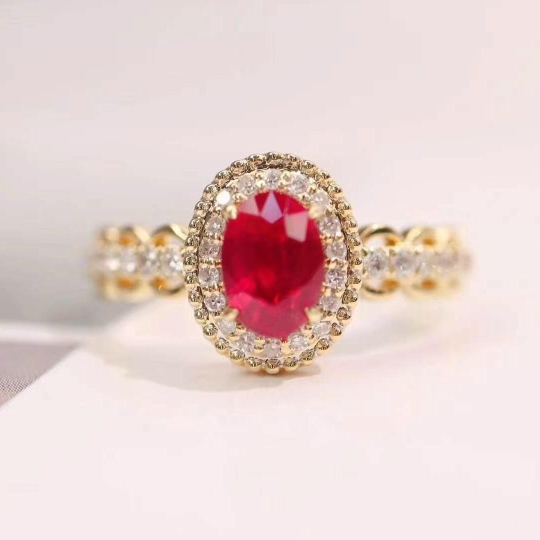 14k Gold 1.11 Ctw Natural Ruby & Diamond Ring (1 of 7)
