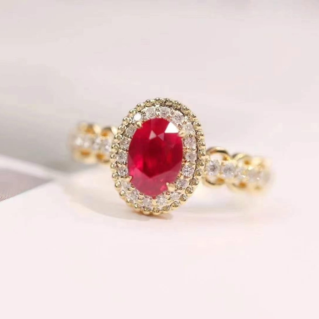 14k Gold 1.11 Ctw Natural Ruby & Diamond Ring - 4