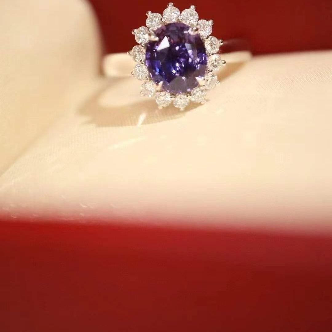 14k Gold 2.57 Ctw Natural Sapphire & Diamond Ring - 5