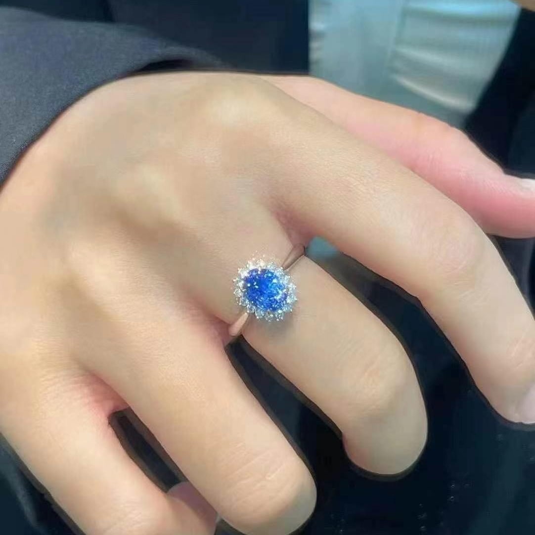 14k Gold 3.04 Ctw Natural Sapphire & Diamond Ring - 5