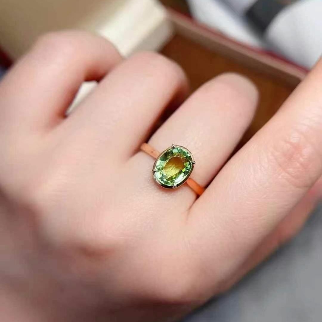 14k Gold 2 Ct Natural Tourmaline Ring - 4