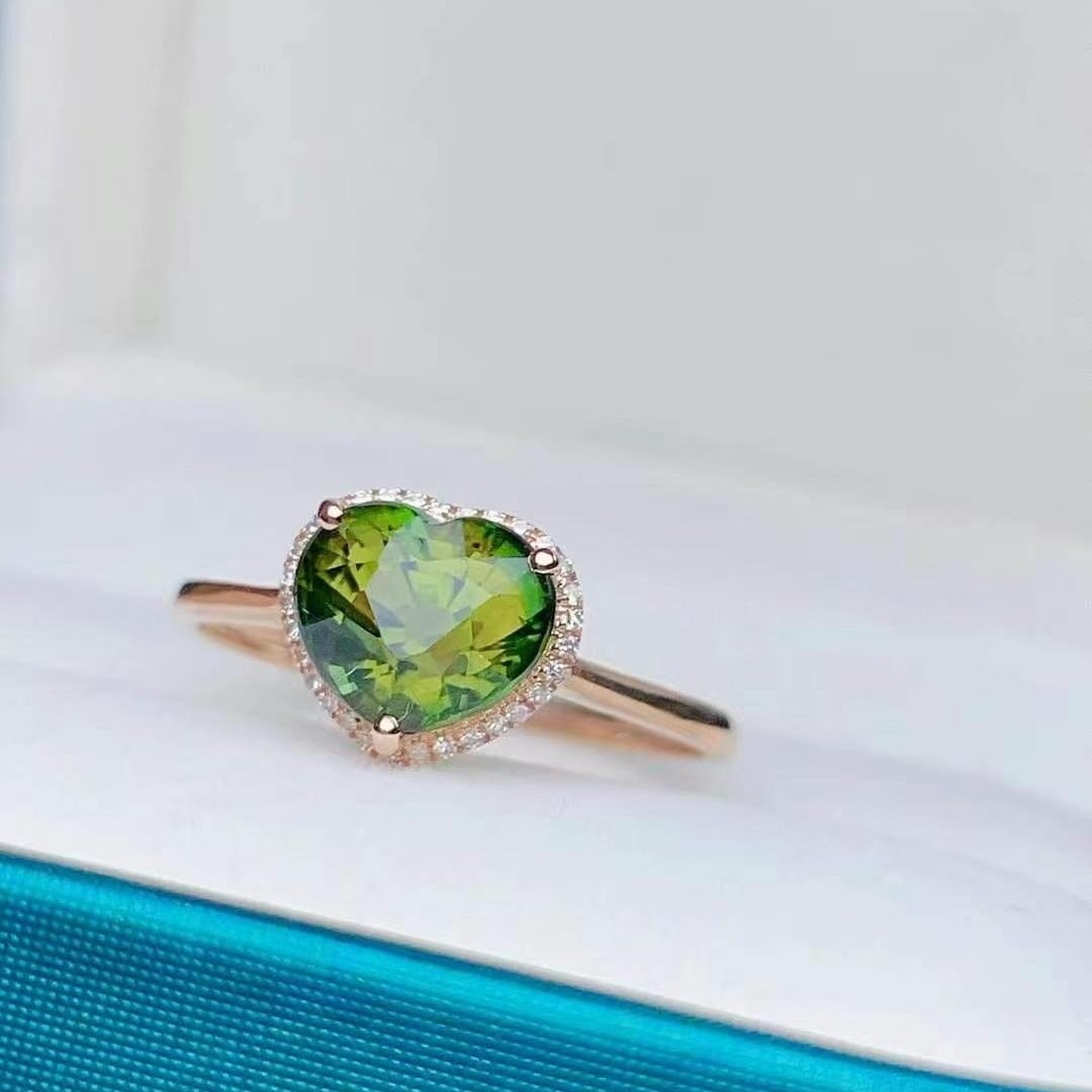 14k Gold 1.78 Ct Natural Tourmaline & Diamond Ring - 3