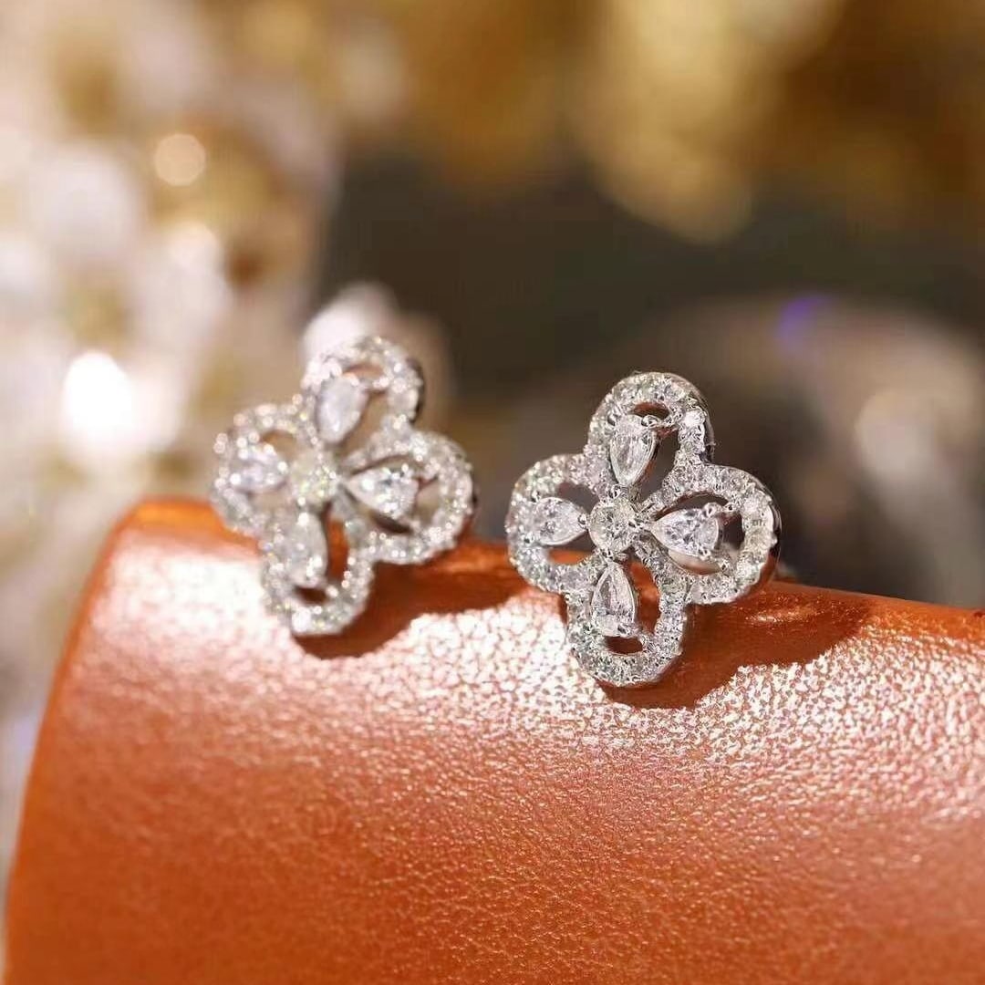 14k Gold 0.8 Ct Natural H Diamond Earrings - 5