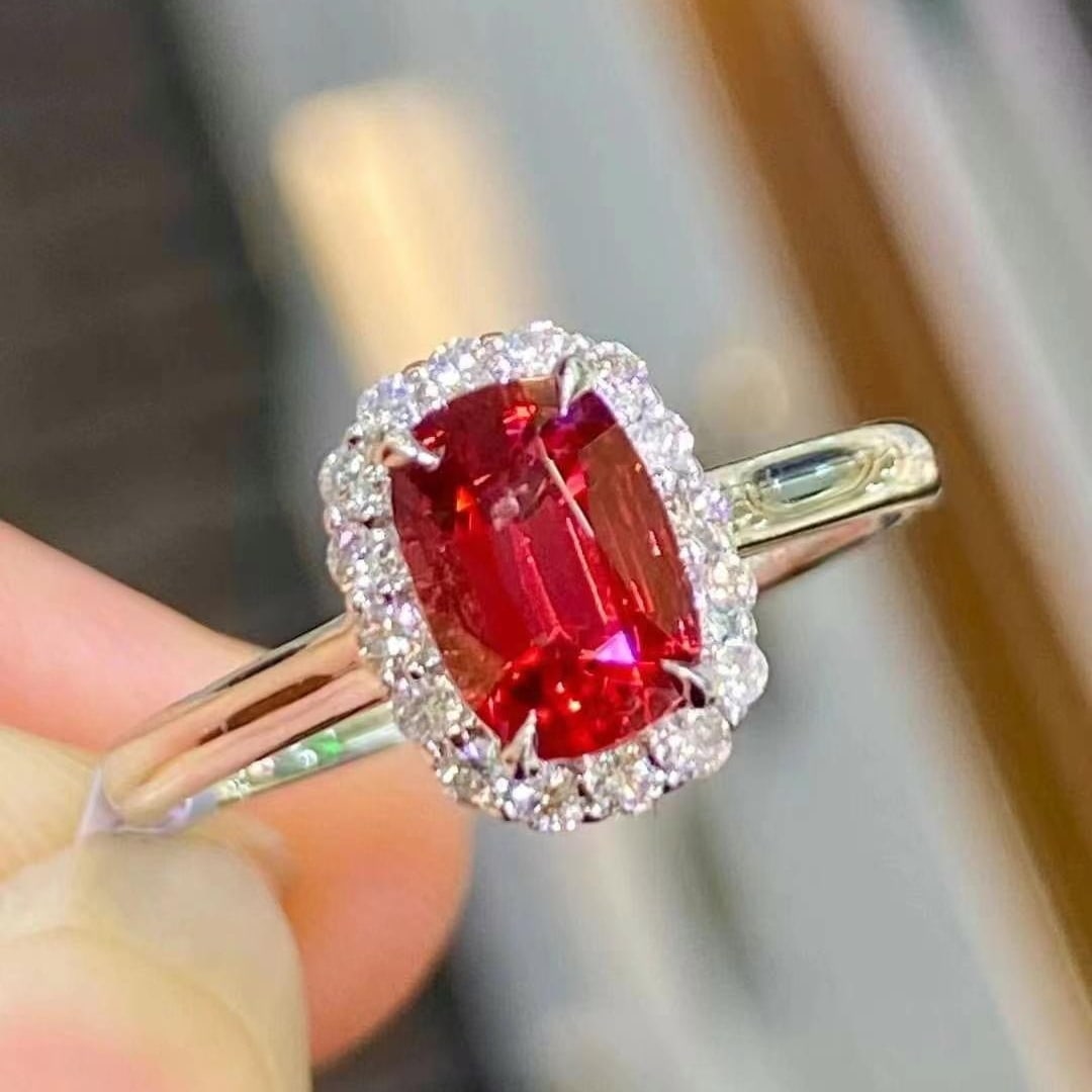 14k Gold 1.25 Ctw Natural Spinel & Diamond Ring - 2