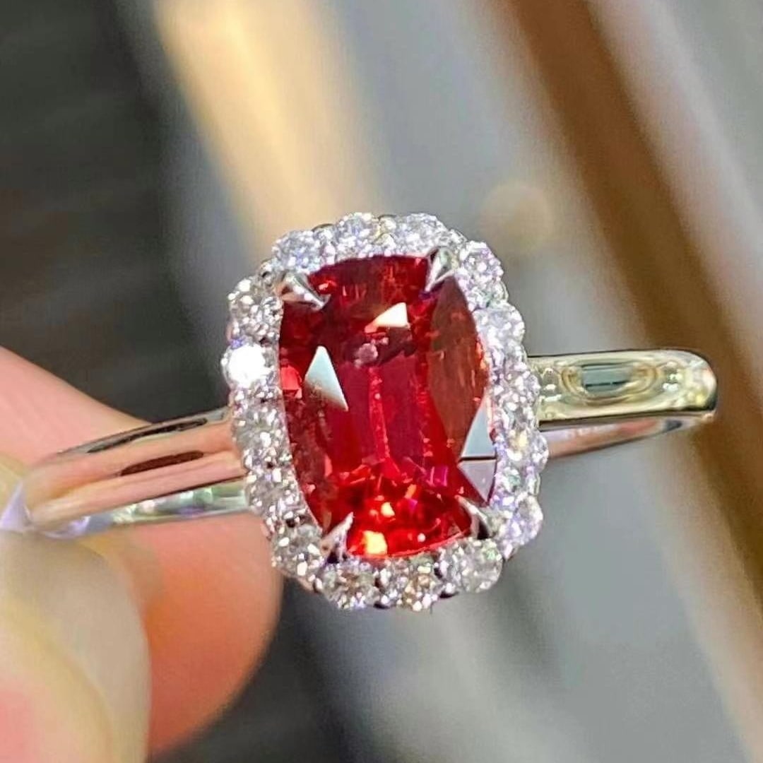 14k Gold 1.25 Ctw Natural Spinel & Diamond Ring - 3