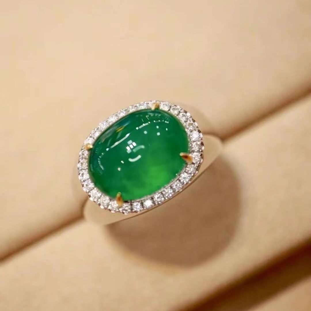 14k Gold 7.65 Ctw Natural Emerald & Diamond & Men¡¯s Ring (1 of 10)