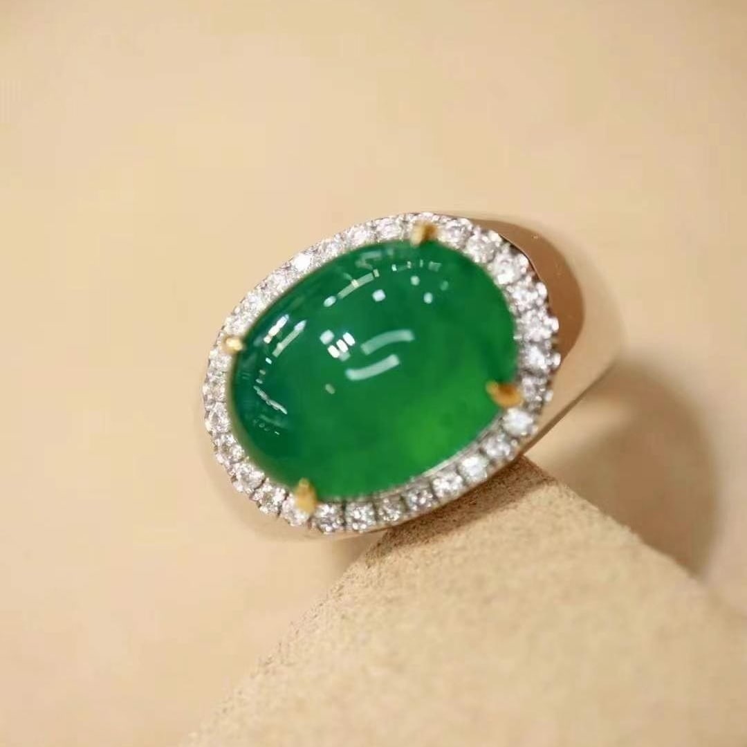 14k Gold 7.65 Ctw Natural Emerald & Diamond & Men¡¯s Ring - 4