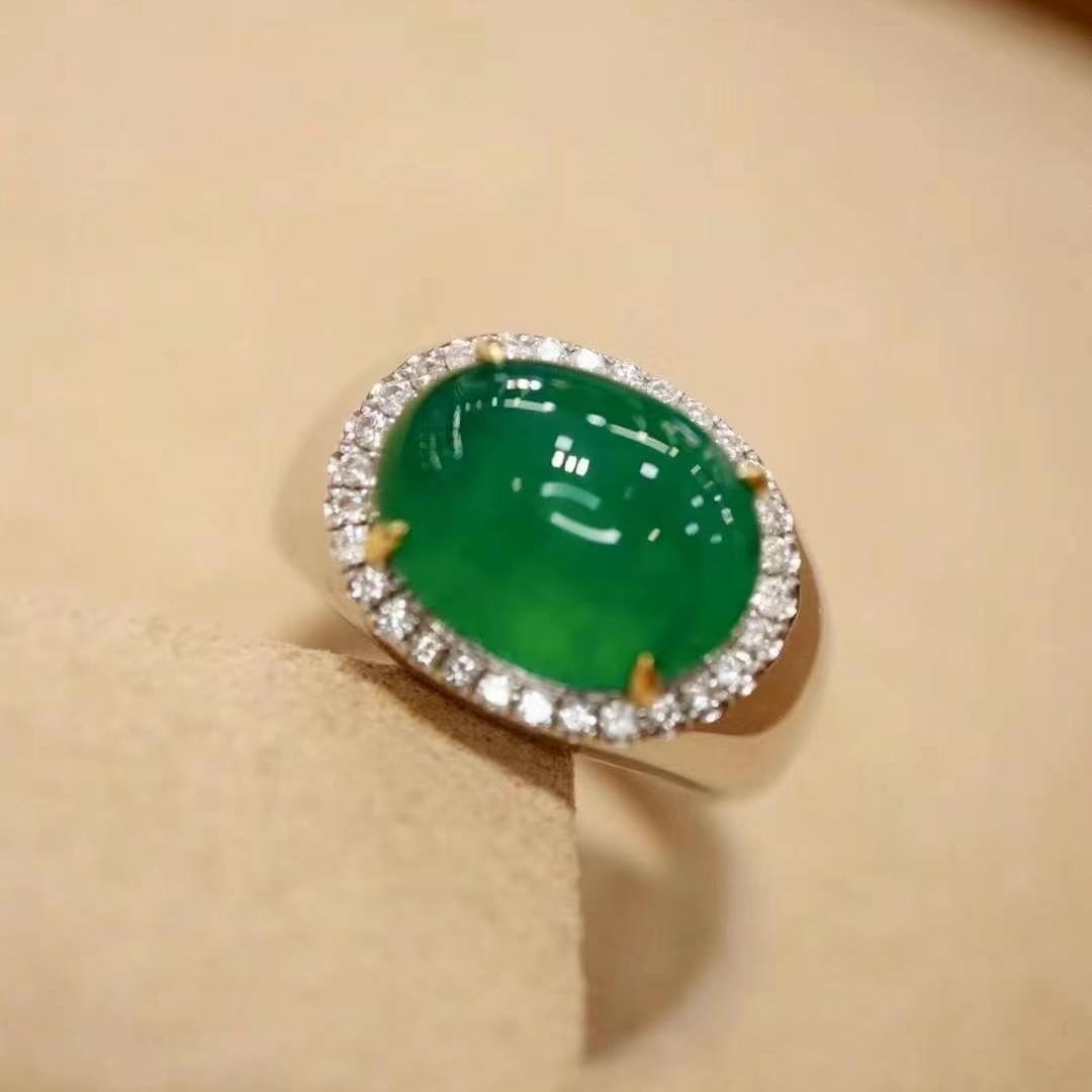 14k Gold 7.65 Ctw Natural Emerald & Diamond & Men¡¯s Ring - 5