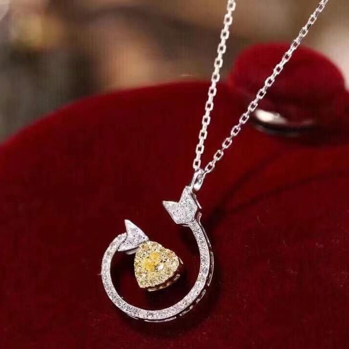 14k Gold 0.5 Ct Natural Color Diamond Necklace - 2