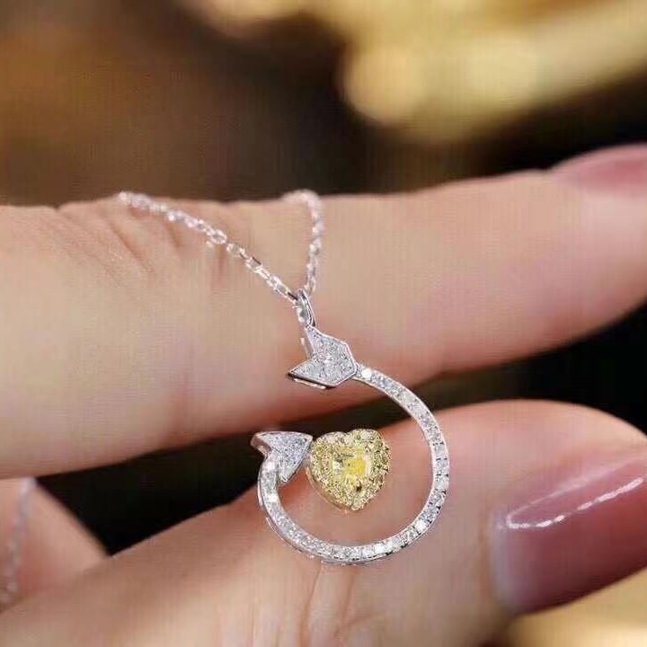 14k Gold 0.5 Ct Natural Color Diamond Necklace - 5