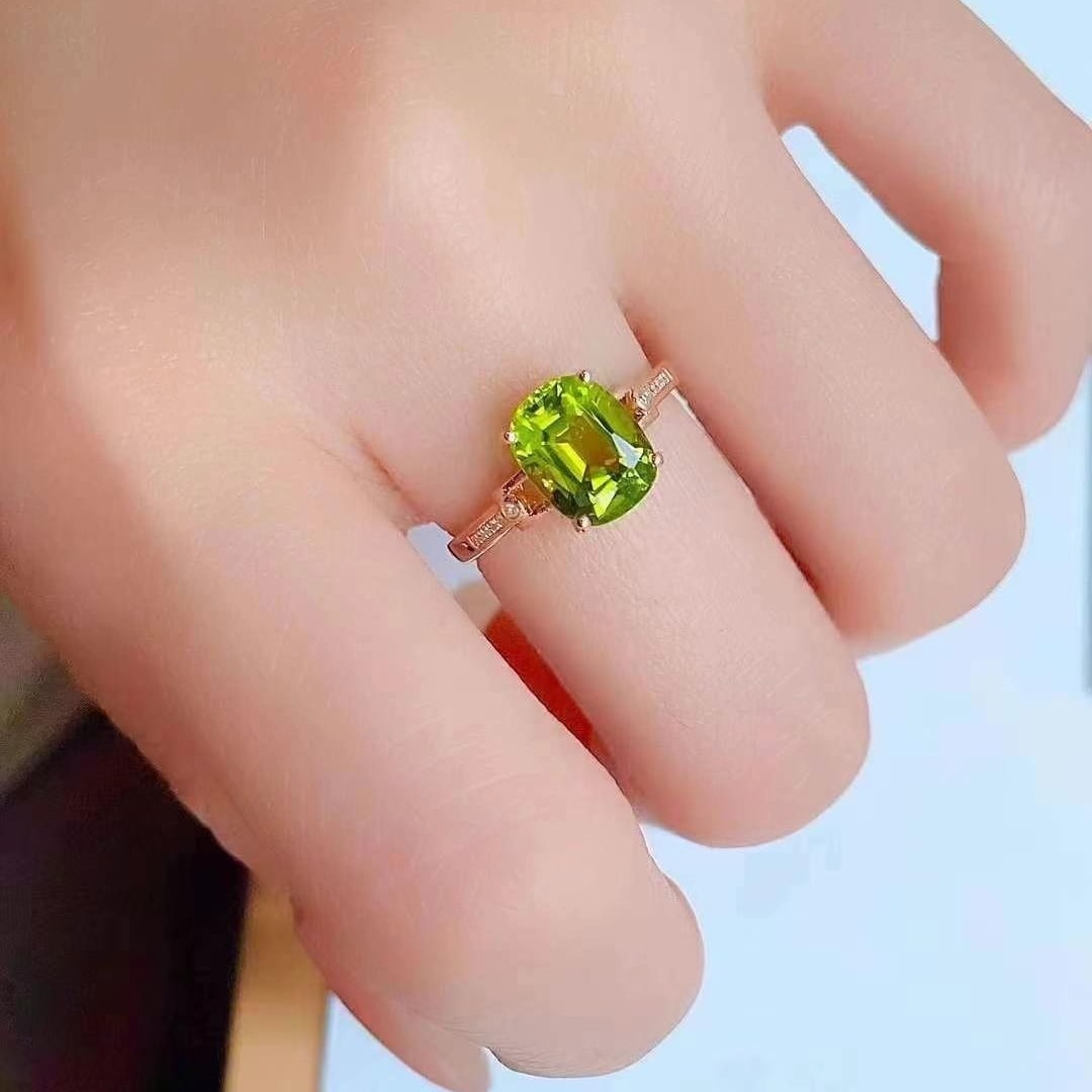 14k Gold 2.48 Ct Natural Tourmaline & Diamond Ring - 2