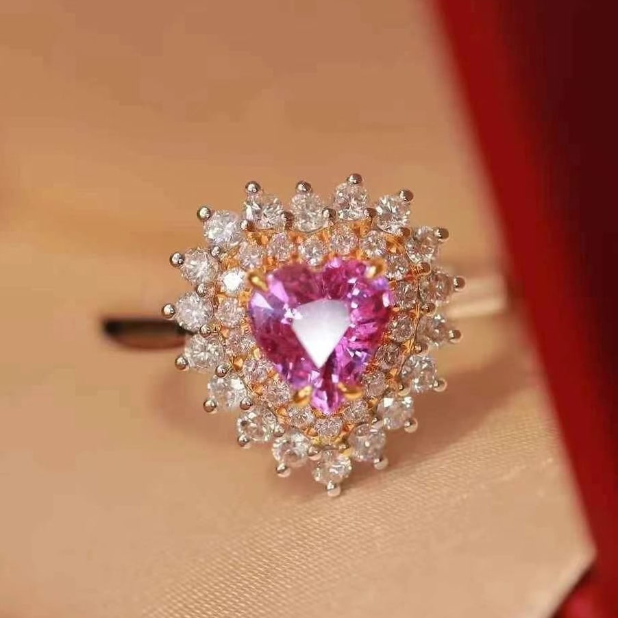 14k Gold 1.61 Ctw Natural Sapphire & Diamond Ring - 5