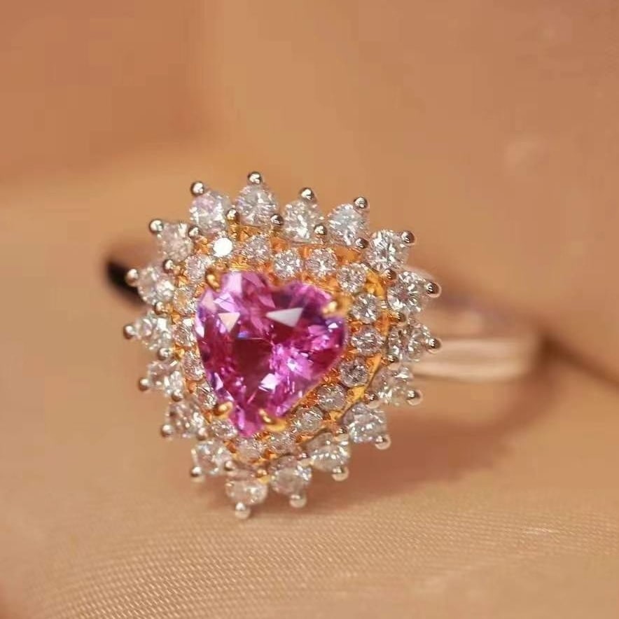 14k Gold 1.61 Ctw Natural Sapphire & Diamond Ring - 6