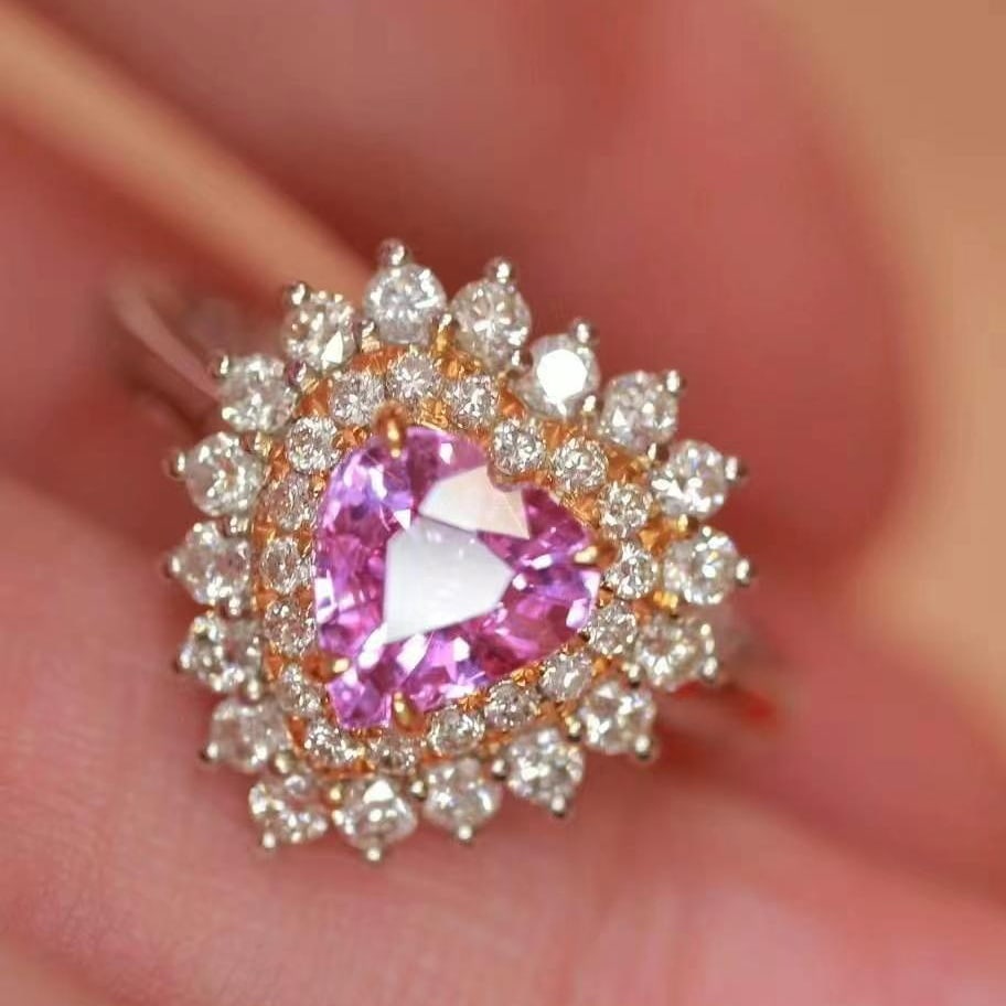 14k Gold 1.61 Ctw Natural Sapphire & Diamond Ring - 7