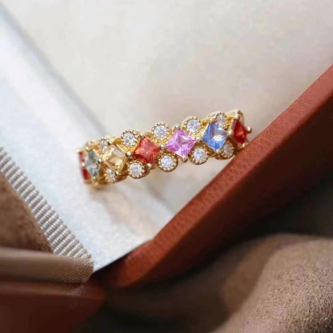 14k Gold 1.5 Ctw Natural Sapphire & Diamond Ring - 2