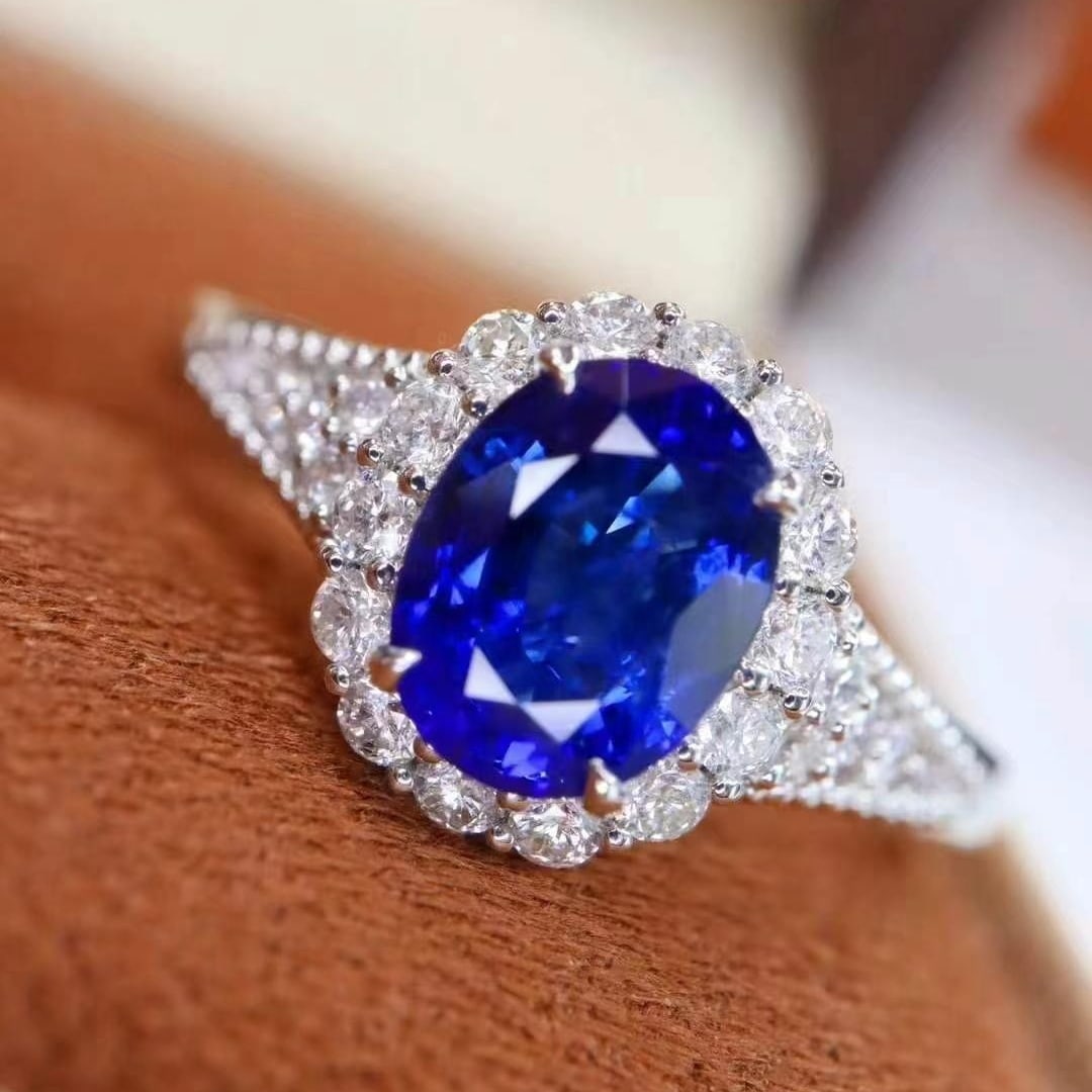 14k Gold 1.45 Ctw Natural Sapphire & Diamond Ring (1 of 6)